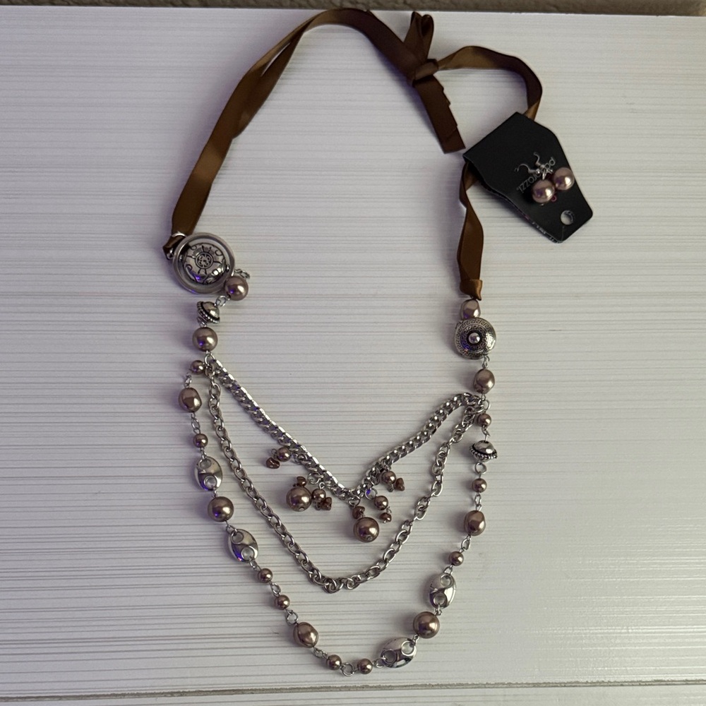 Paparazzi Silver and Pink Layered Necklace